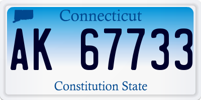 CT license plate AK67733