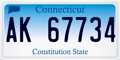 CT license plate AK67734