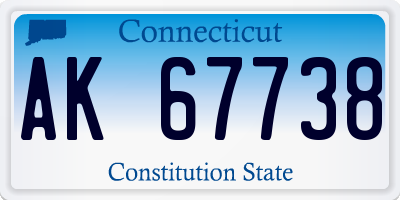 CT license plate AK67738