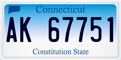 CT license plate AK67751