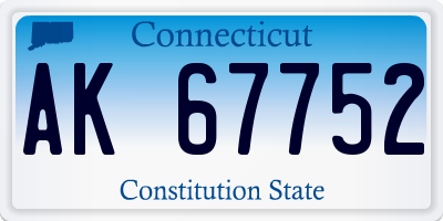CT license plate AK67752