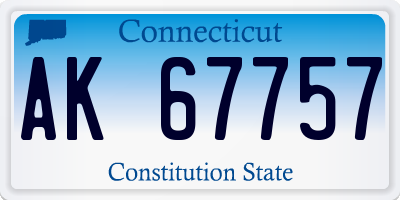 CT license plate AK67757