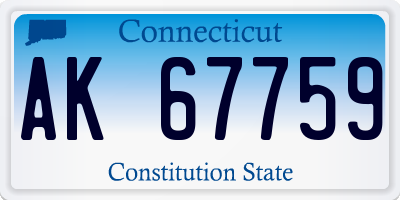 CT license plate AK67759