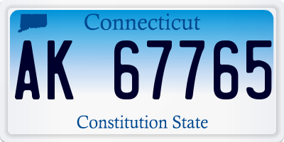 CT license plate AK67765