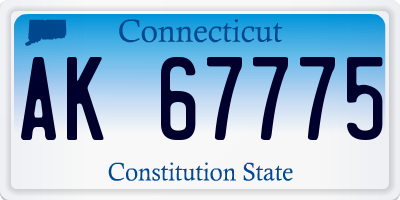 CT license plate AK67775