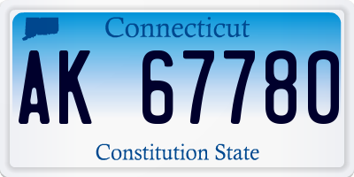CT license plate AK67780