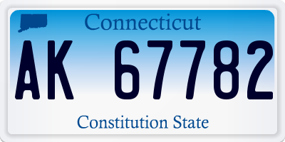 CT license plate AK67782