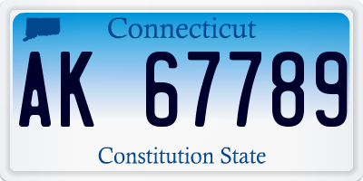 CT license plate AK67789