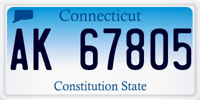 CT license plate AK67805