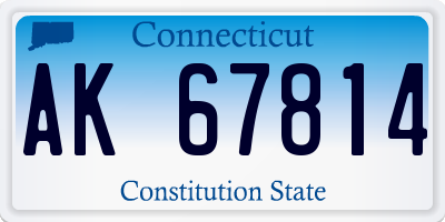 CT license plate AK67814
