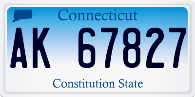 CT license plate AK67827
