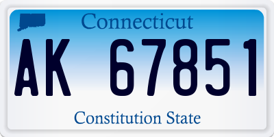 CT license plate AK67851