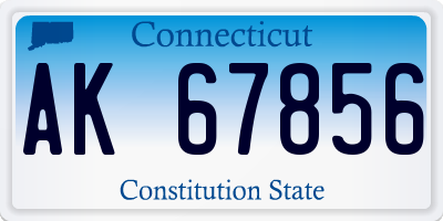 CT license plate AK67856