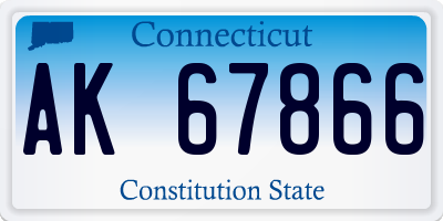 CT license plate AK67866