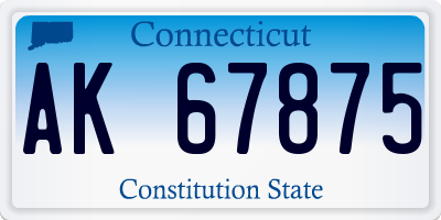 CT license plate AK67875