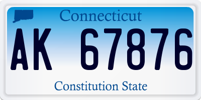 CT license plate AK67876