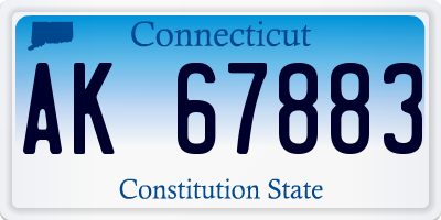 CT license plate AK67883