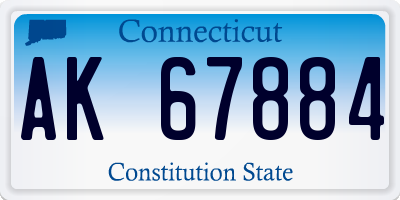 CT license plate AK67884