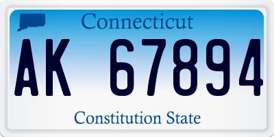 CT license plate AK67894