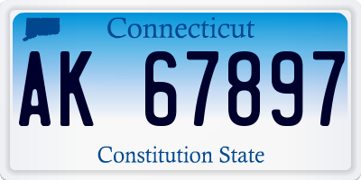 CT license plate AK67897
