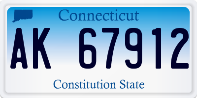 CT license plate AK67912