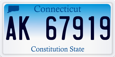 CT license plate AK67919