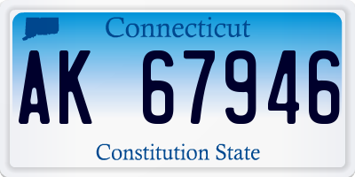 CT license plate AK67946