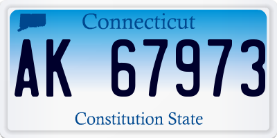CT license plate AK67973