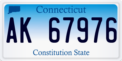 CT license plate AK67976
