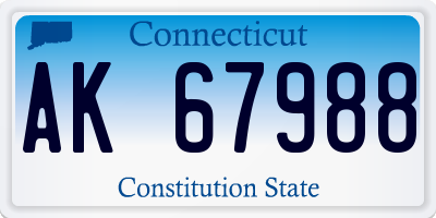 CT license plate AK67988