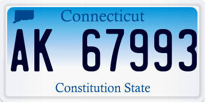 CT license plate AK67993