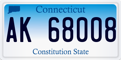 CT license plate AK68008