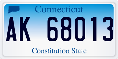 CT license plate AK68013