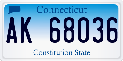 CT license plate AK68036