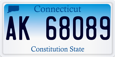 CT license plate AK68089