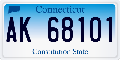 CT license plate AK68101