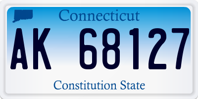 CT license plate AK68127