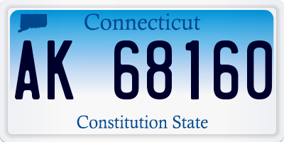 CT license plate AK68160