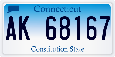 CT license plate AK68167