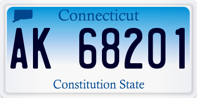 CT license plate AK68201