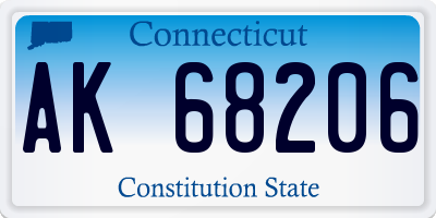 CT license plate AK68206