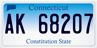 CT license plate AK68207