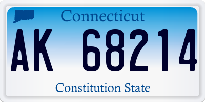 CT license plate AK68214