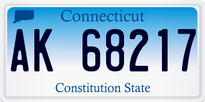 CT license plate AK68217