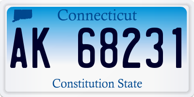 CT license plate AK68231
