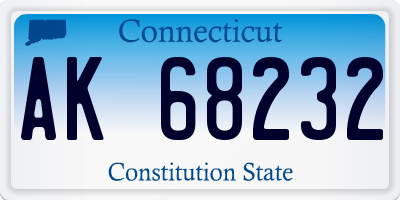 CT license plate AK68232