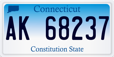 CT license plate AK68237