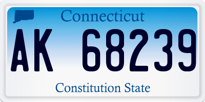 CT license plate AK68239