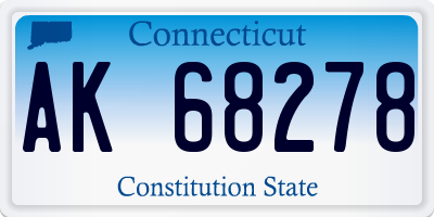 CT license plate AK68278