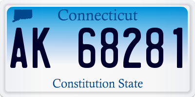 CT license plate AK68281